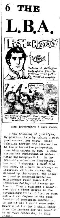 a scan of an article by me in the students paper