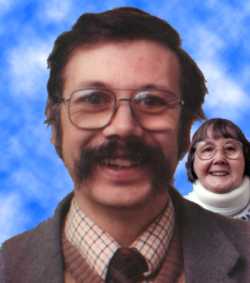 passport photograph with my mother behind me